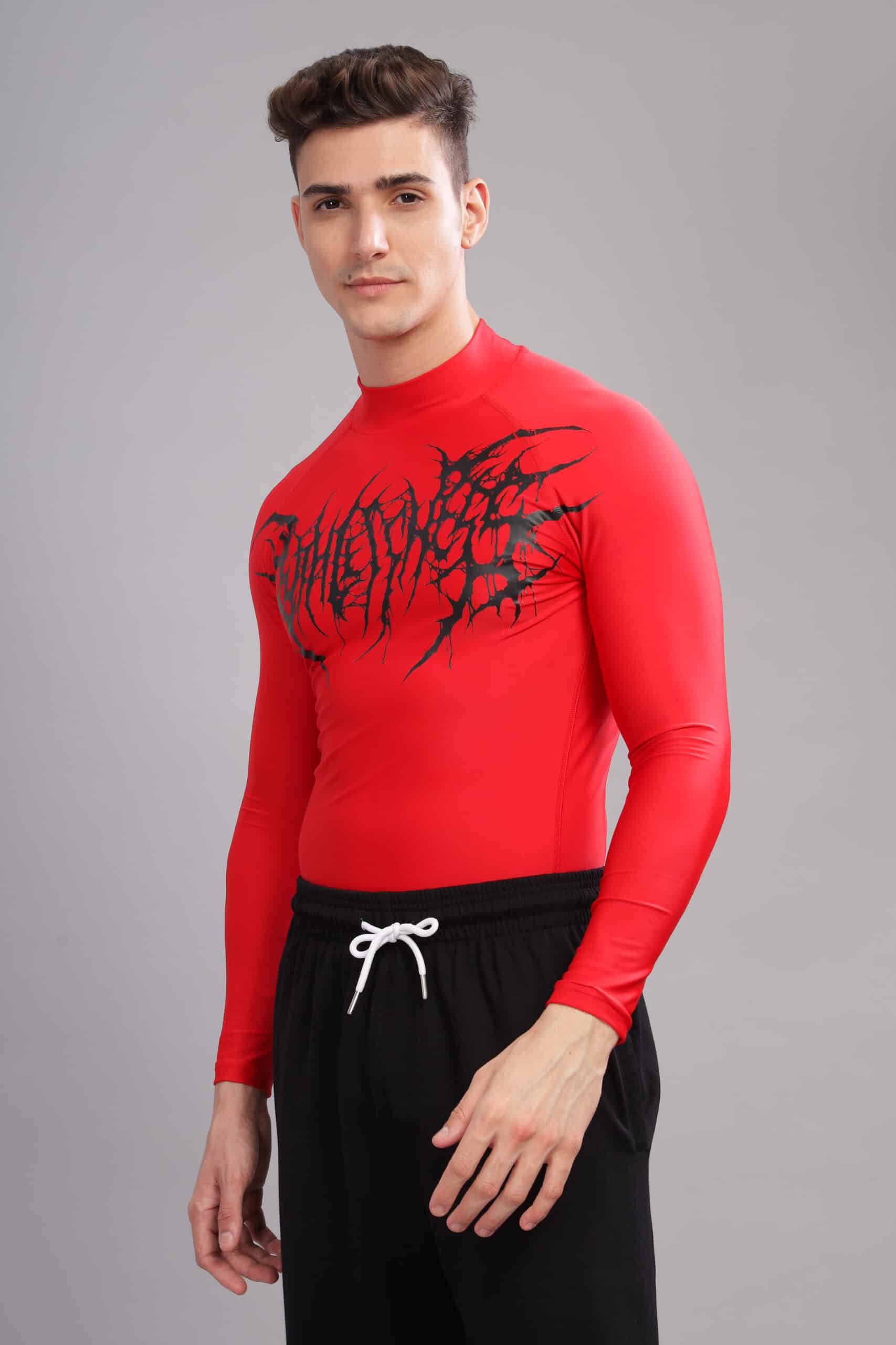 Image of Venom High Neck Compression Tshirt Full Sleeve